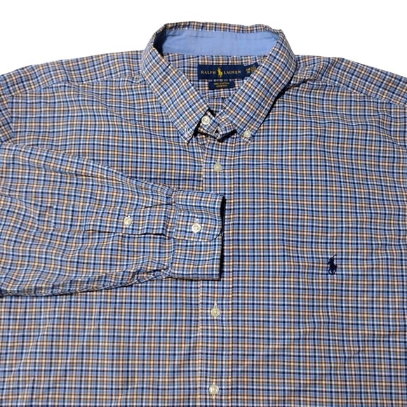 Ralph Lauren Other - Ralph Lauren Plaid Shirt Men's 2XB Big Long Sleeve Shirt Stretch Cotton Pony